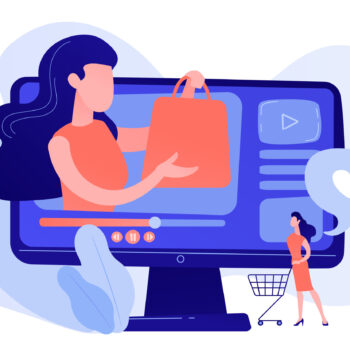 Shopping Sprees Video Concept Vector Illustration.